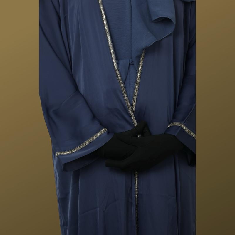 Azure Splendor' - Immerse Yourself in Luxury with Our Navy Blue Elegance Abaya 1