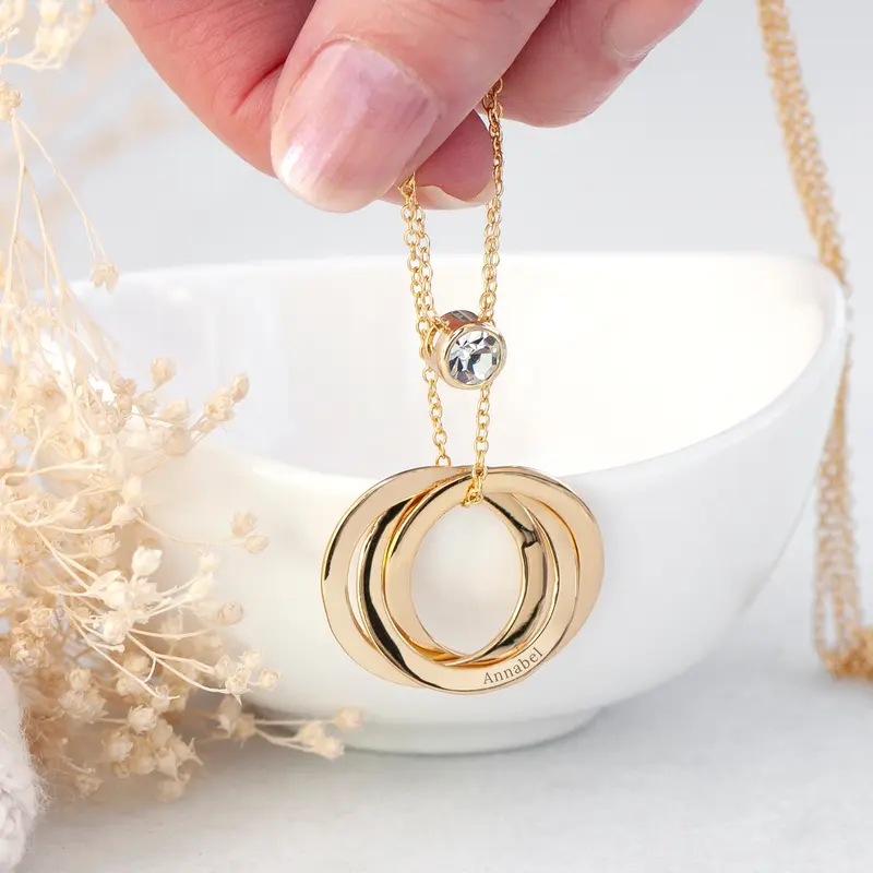 Personalised Russian Ring Layered Necklace 5