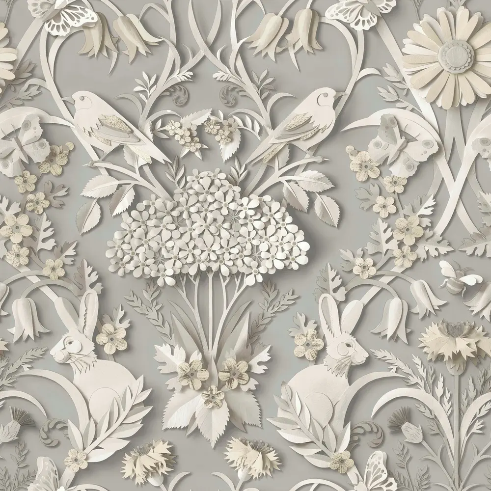 Fine Decor Woodland Soft Grey Wallpaper FD42952