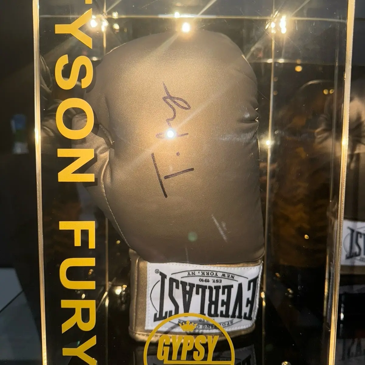 Hand Signed Tyson Fury Glove in 3D Frame boxing gear