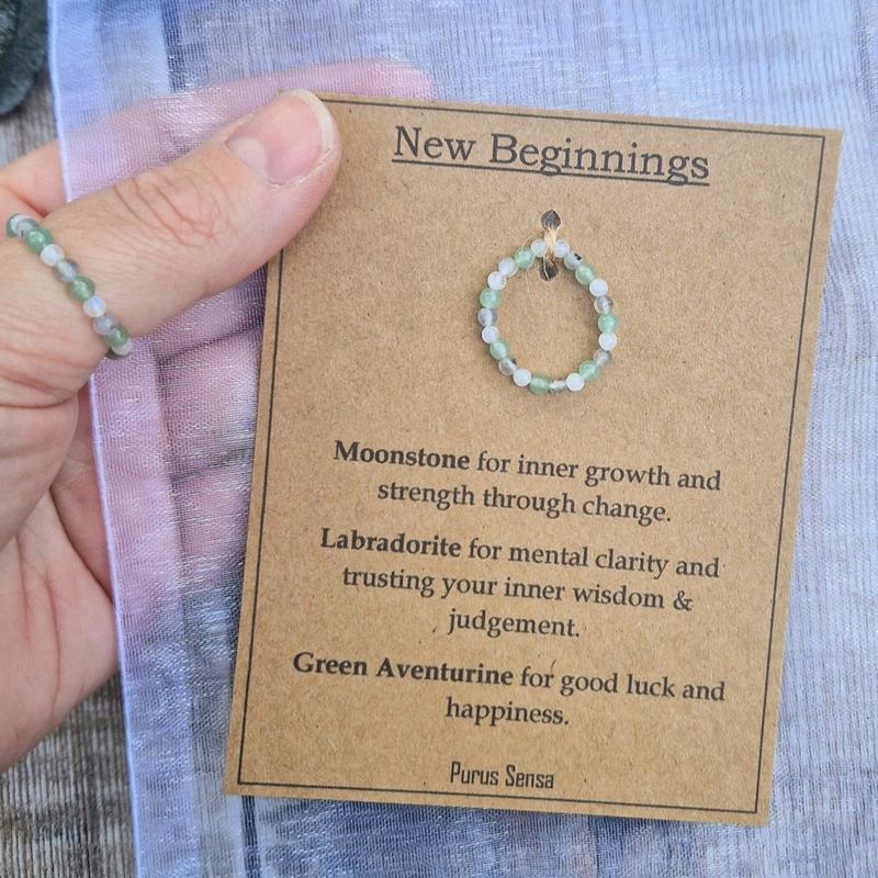 Purus Sensa crystal stacking rings. genuine natural gemstone rings. new beginnings, protection, good luck and more! 5