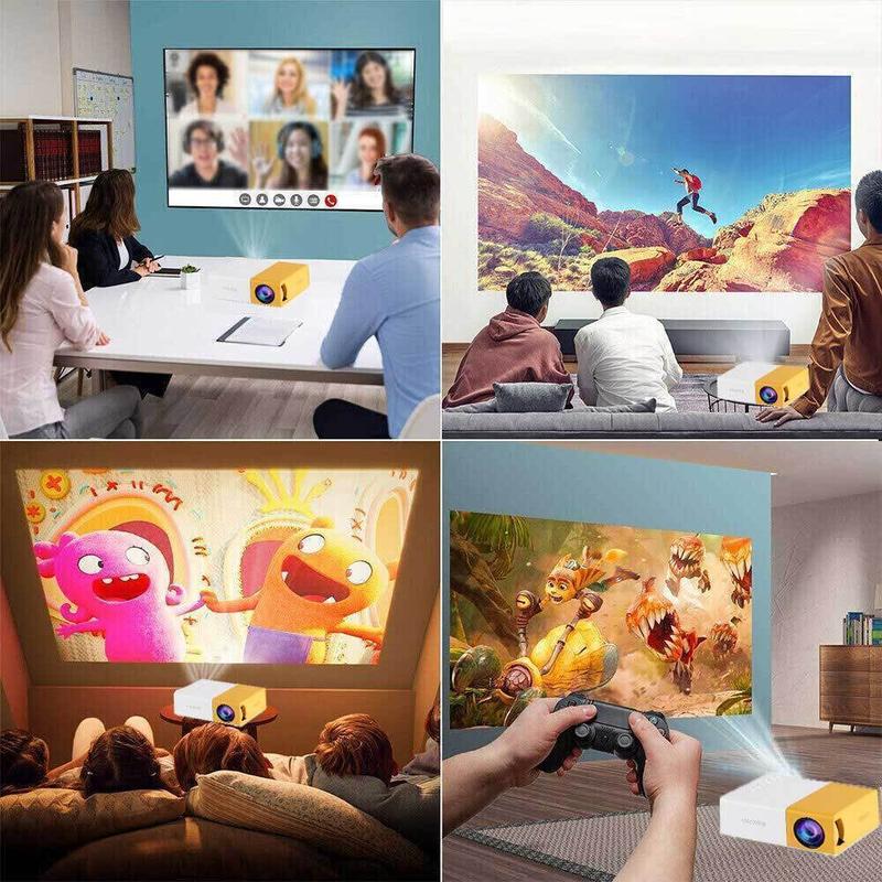 Portable Projector 1080P HD Mini Home Cinema Movie Theater Projector Multimedia 8