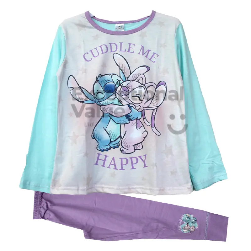 Girls Disney Lilo And Stitch Pyjmas Cuddle Me Happy Pjs Age 5-12 Years
