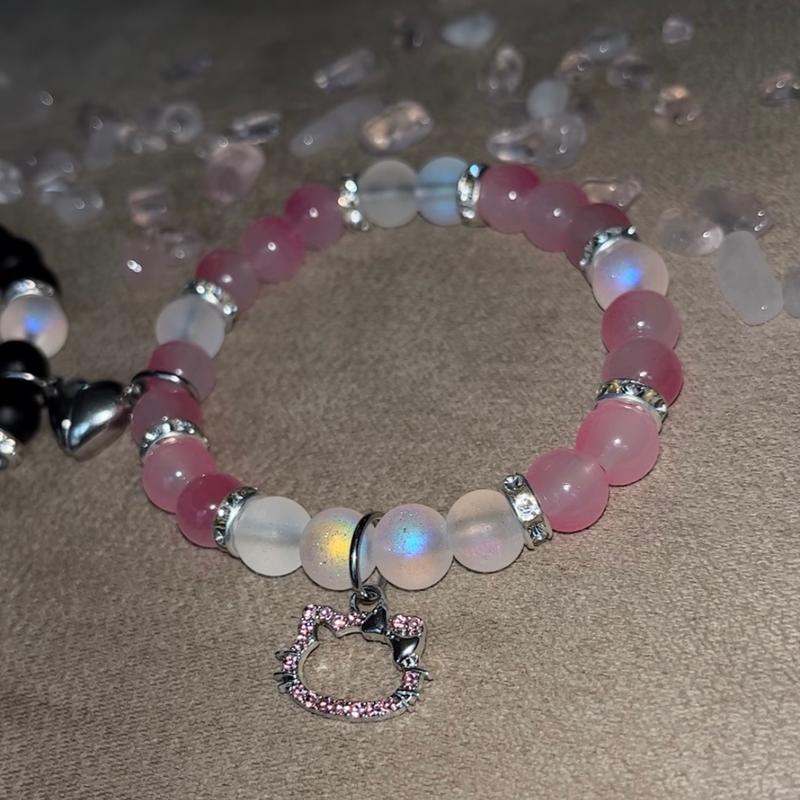 hello kitty x Bat man inspired magnetic charm bracelet set 3