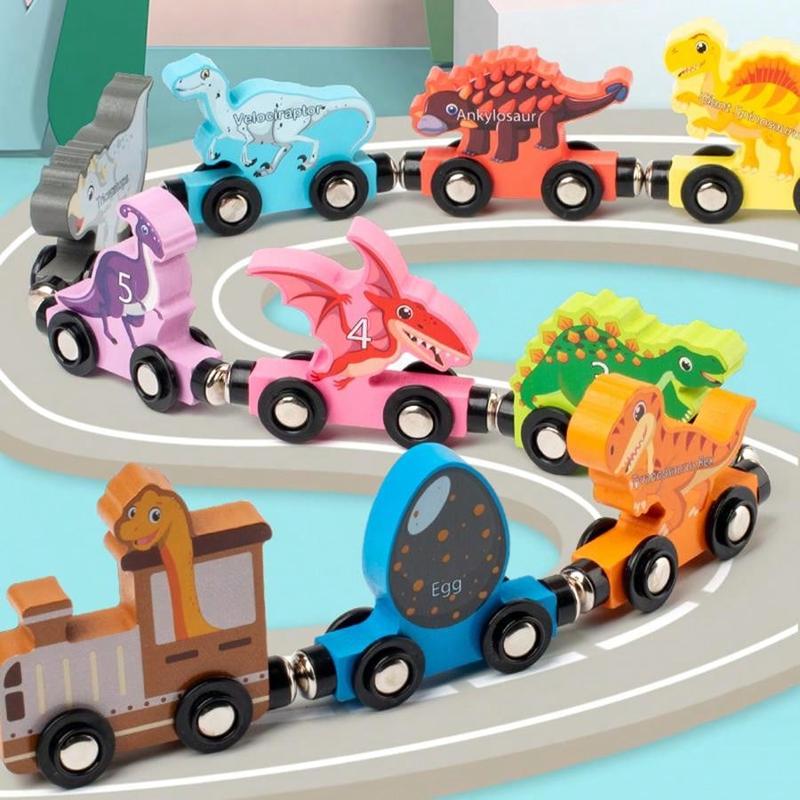 Dinosaur Train Toy, 1 Set Number Train Montessori Toy for Toddlers, Block Assembly Toy for Birthday, Birthday Gifts for Kids 1 year old girl toys early educational baby development 1