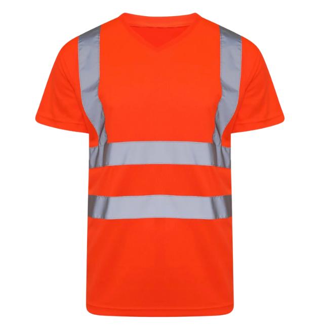 hi viz shirt, hi visbility top crew neck t shirt high visbillity workwear roundneck t shirt workwear Menswear Outfit Sweatshirts Tops Man Shortsleeve Casual, high quality 2