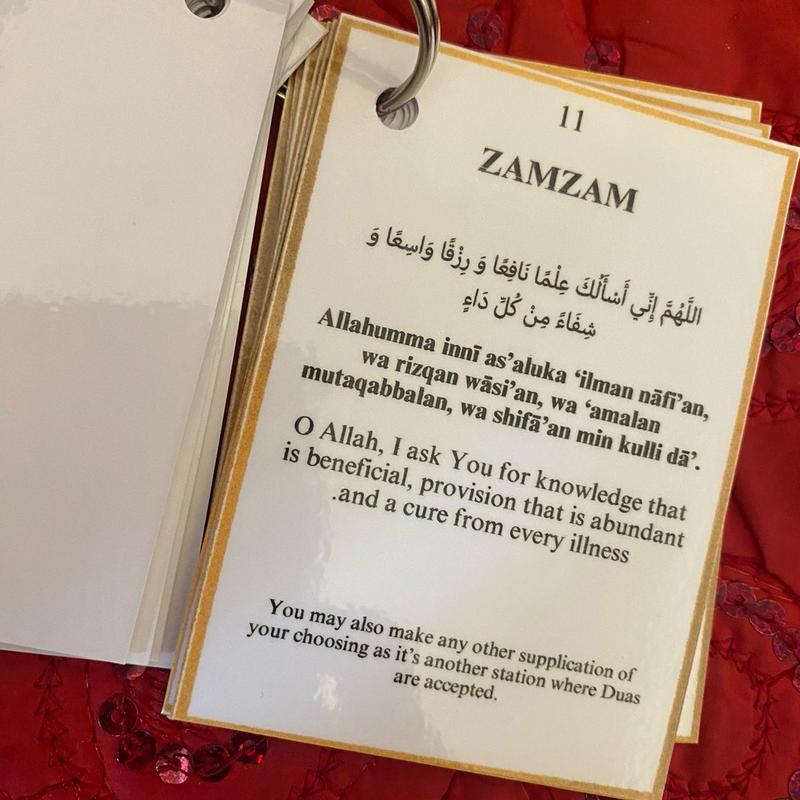 Umrah cards kids adults pilgrimage duas prayers islamic pocket size cards laminated 5