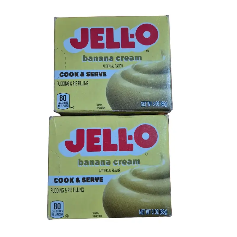 Jell-O Cook & Serve Banana Cream Pudding & Pie Filling Mix, Artificially Flavored, 3 oz, 2 BOXES - Dessert 0