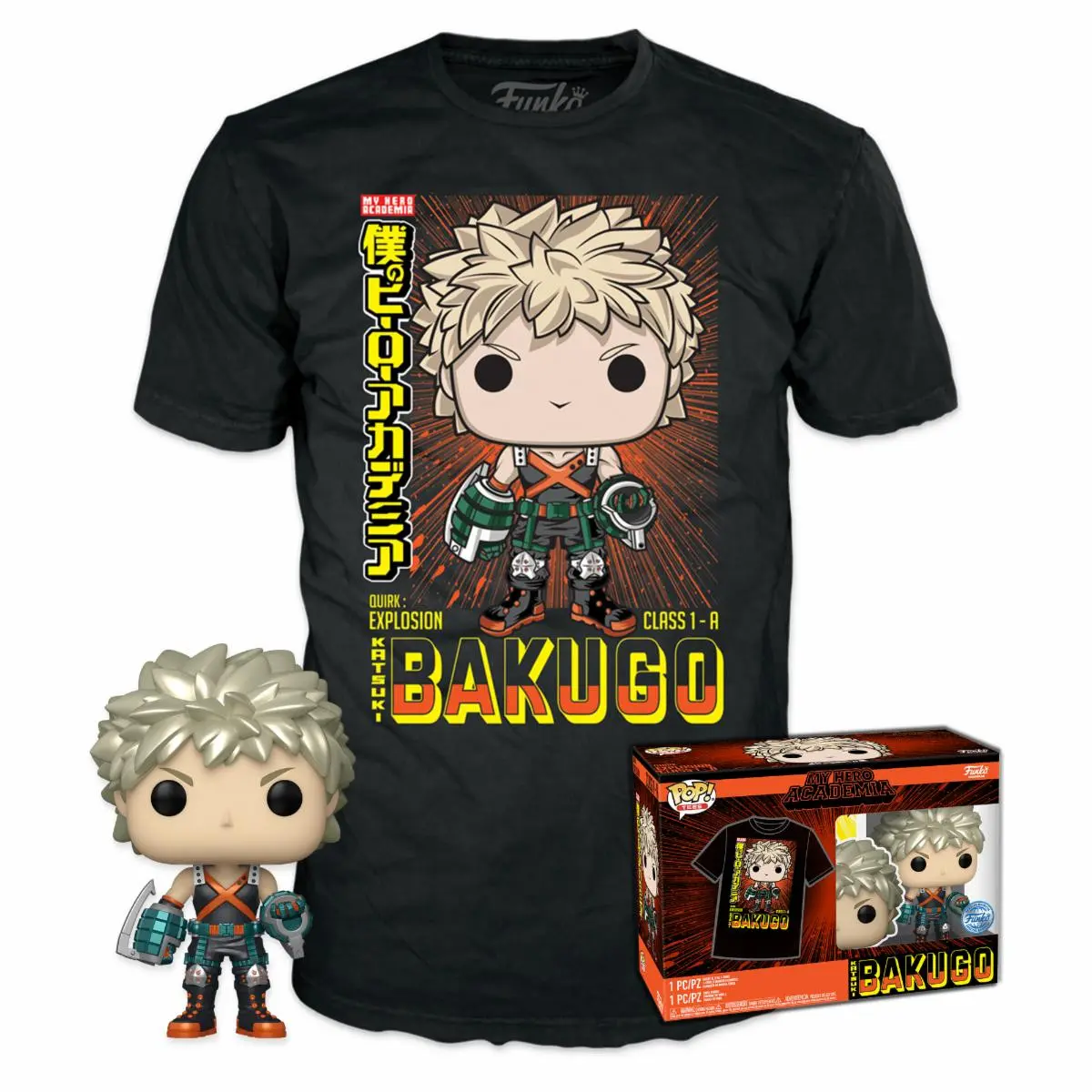 POP! & Tee: My Hero Academia - Katsuki Bakugo (Metallic) & T-Shirt set