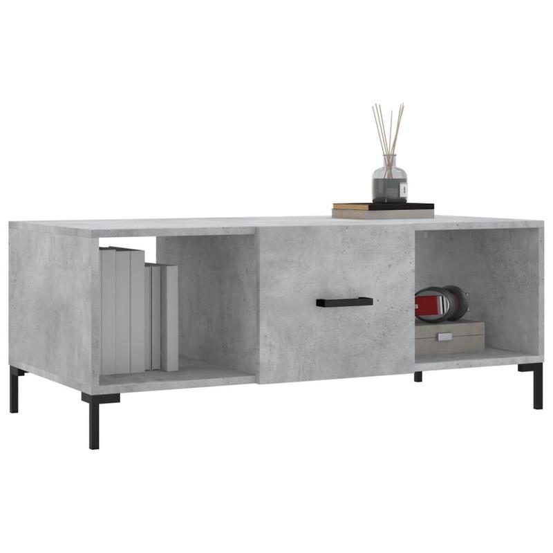Coffee Table Concrete Grey 102x50x40 cm Engineered Wood 2