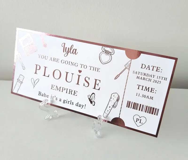 Personalised Foil Empire Ticket, Event Ticket, Surprise Voucher, Make-up Ticket, Pink island cafe ticket, Souvenir Ticket, Memorabilia, West End Ticket 0