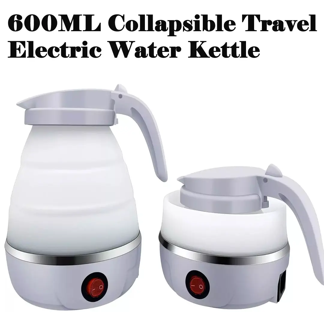 600ML Collapsible Travel Electric Water Kettle Folding Camping Caravan Silicone