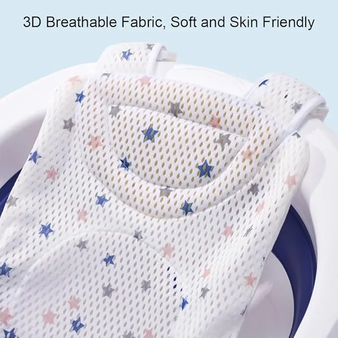 Baby Bath Net,Bathtub Support Net,Adjustable Baby Bath Seat Support Net Bath Cushion,Newborn Baby Bath Seat Support,Baby Bather Net for Bathtub,Baby Bath Pad Non Slip Bath Seat Net for 0-2 Years 3
