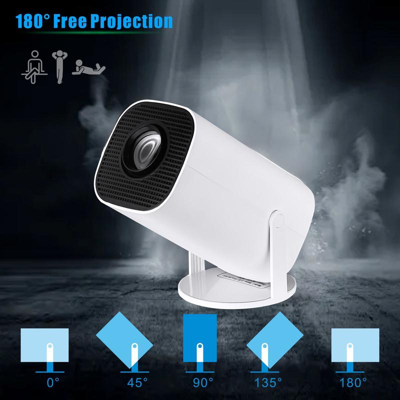 Portable 4K Mini Projector - Wireless 2.4/5G WiFi, BT 5.0, Android 11, Auto Keystone, 180° Rotation - Compact Home Theater for Movies, Gaming, and Entertainment Audio 4