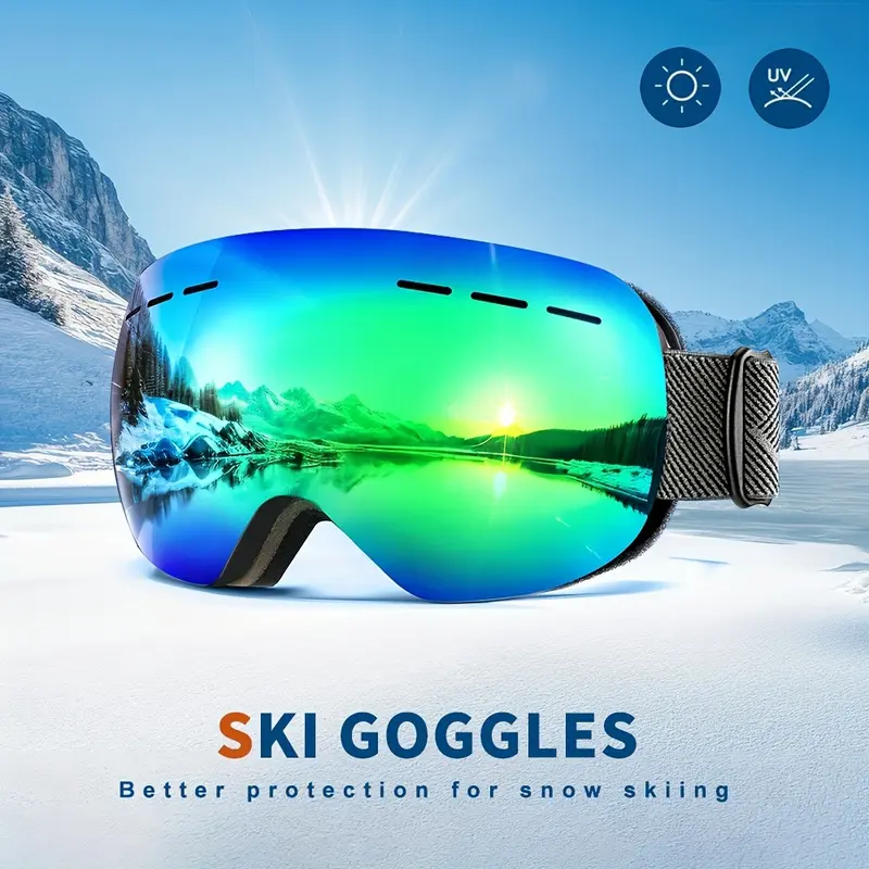 Valentine'S Day Gift Unisex Ski Goggles OTG Anti-fog and Windproof Ski Goggles Ventilated Design Double Lens Suitable for St. Patrick'S Day Mardi Gras Easter New Year'S Day 7