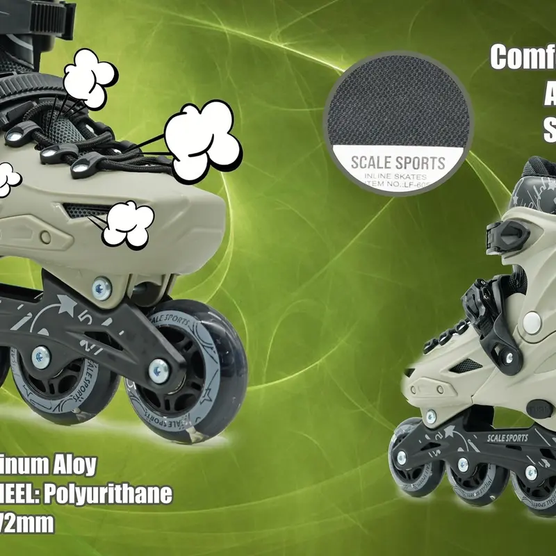 Scale Sports - Adjustuble Roller Skates with light up wheels for children and adults - Kids Inline Roller boots with storage bag for toddler, Roller blades for girls, boys, professional and beginner. 6