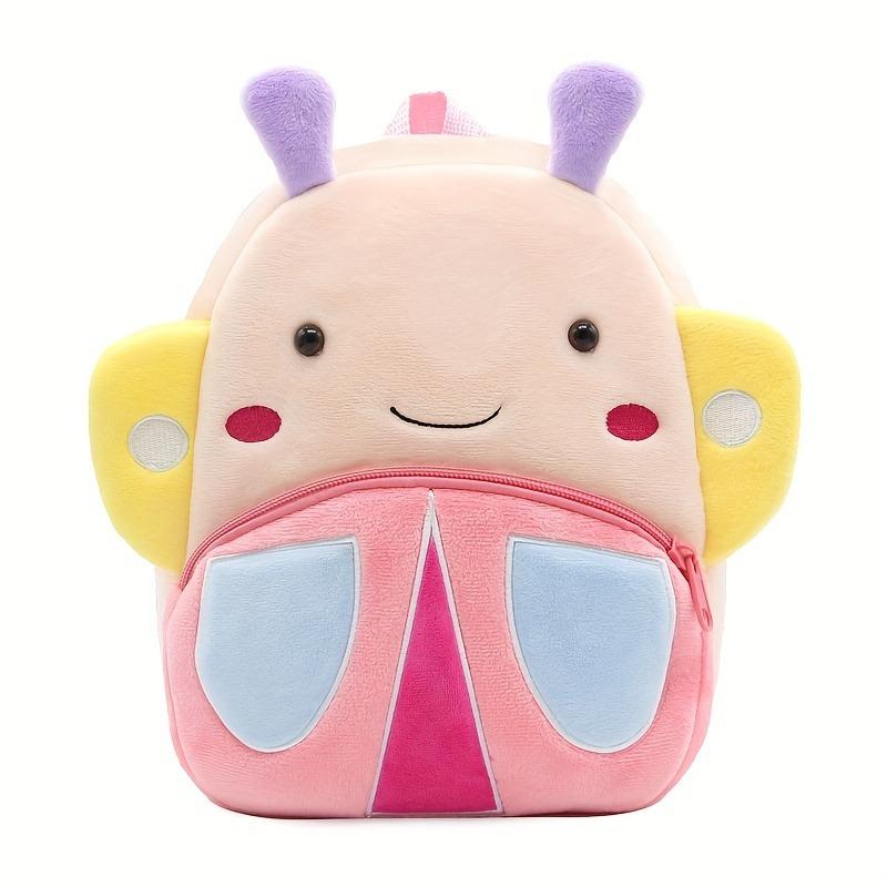 1pc Cute Children's Corduroy Backpack, Little Butterfly Design Plush Backpack 0