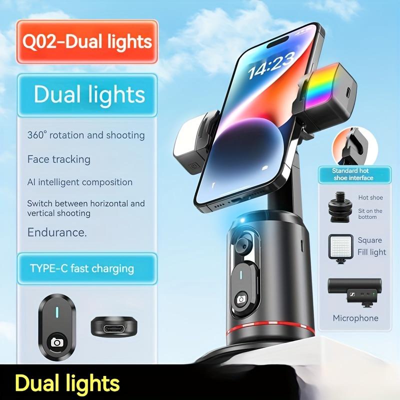 Product Introduction of Upgrade Version Of The Seventh Generation Automatic AI Tracking Gimbal With 360° Follow-up, Face Tracking, Fill Light, And Stabilization 2