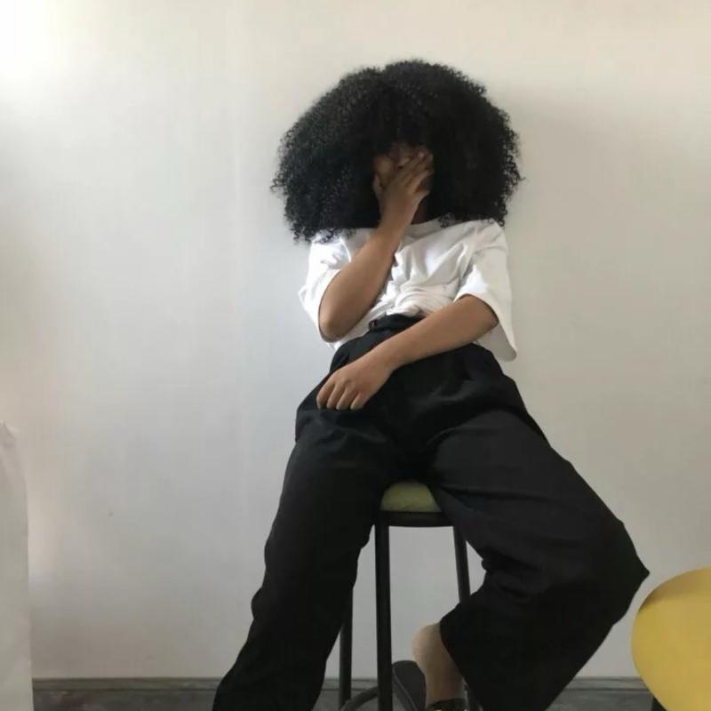 Afro Kinky Curly Synthetic Wig - Soft and Fluffy - 16 Inch - Black 2