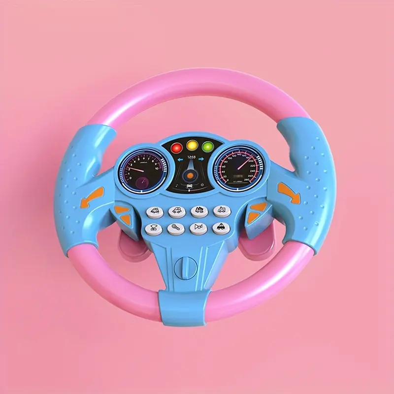 1pc Kids Simulated Driving Controller, Interactive Car Steering Wheel Toy, Educational Activity Gift, ABS Resin, Assorted Colors, No Batteries Included 4
