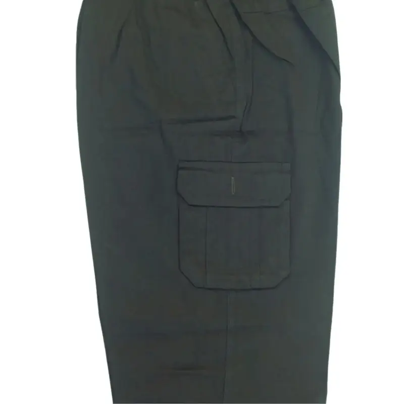 Mens 3/4 Cargo Shorts Elasticated Waist Modest Wear Three Quarter Below Knee Long Multi Pockets Pants. Plain Casual 1