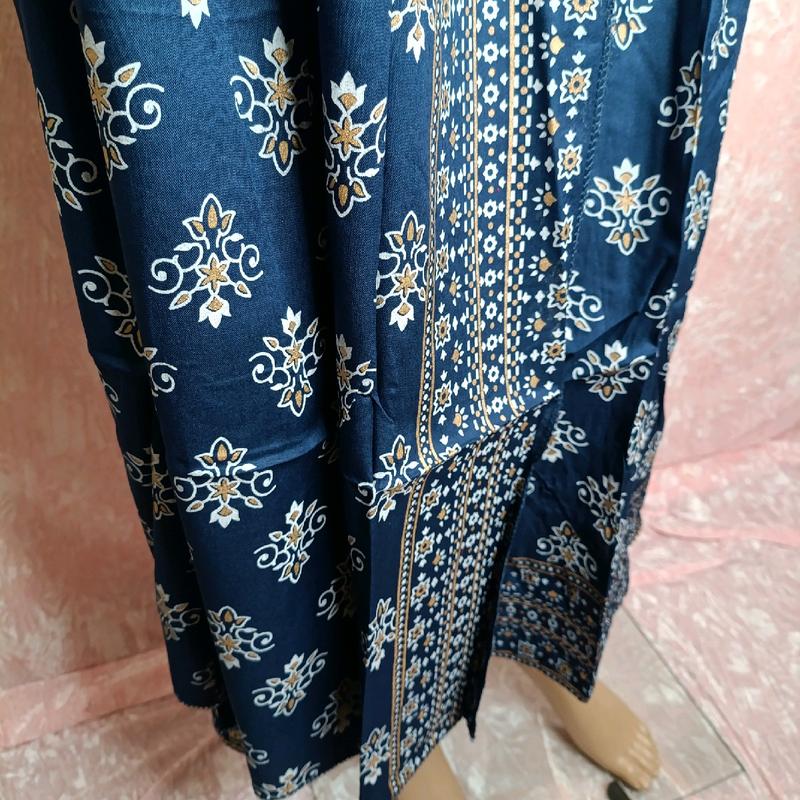 Blue and Gold - 2 piece Gold printed Anarkali dress with matching duppata, Asian, Dress, Pakistani, Indian 2