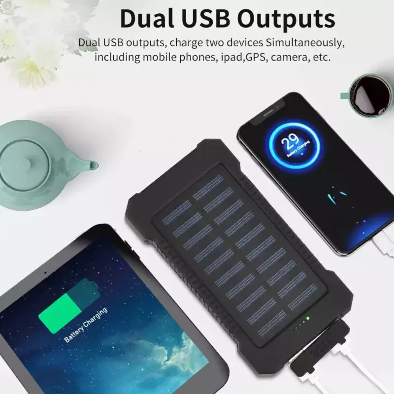 Portable 9000000mah Solar Power Bank USB Pack Battery Charger For Mobile Phone 4