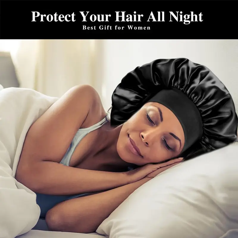 Satin Bonnet Hair Bonnet for Sleeping,Silk Bonnets for Black Women with Elastic Soft Band for Hair Care 3