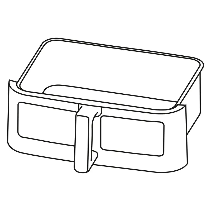 Duronic Large Drawer AFD1 | LARGE DRAWER ONLY | 10L Drawer Specifically for the Duronic AF24 Air Fryer, One Big Sync Cook Cooking Tray for Dual Zone Air Fryer 5