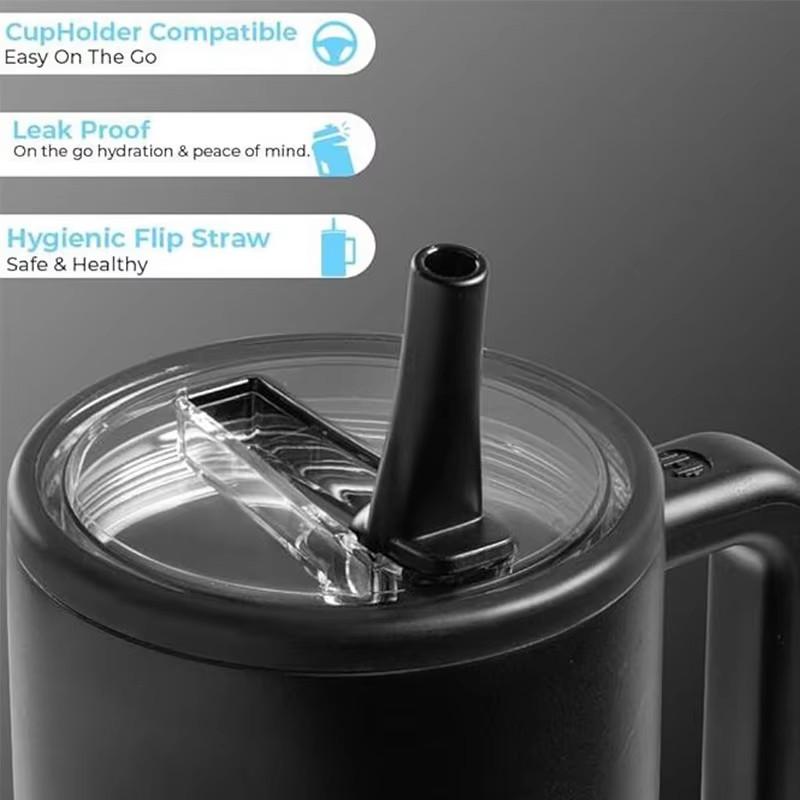 32 oz /40 oz Traveler Straw cap Stainless Steel vacuum insulated Car cup Double wall Hot Ice Travel 5