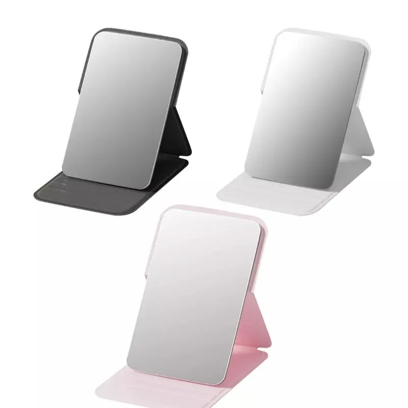 Portable Foldable Makeup Mirror, Adjustable Mini Mirror, Foldable Mirror for Dormitory & Office, Makeup Tools for Women & Girls 1 Count Pink 6