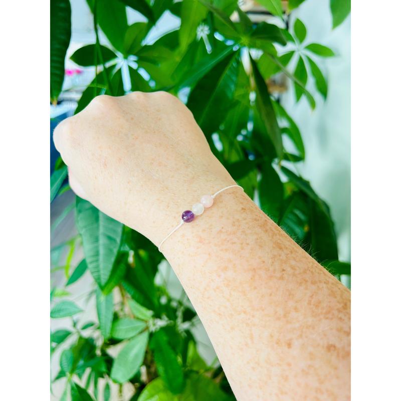 Pregnancy bracelet with Rose Quartz, Moonstone & Amethyst crystal beads Mummy to be bracelet Crystals for Pregnancy Mum to be gift Pregnancy gift Baby shower present Gift for Mommy to be Rose quartz bracelet Gift for baby shower 2