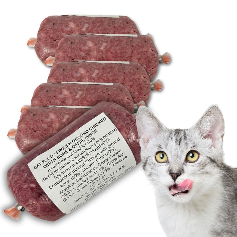 Cat Food Frozen Chicken Mince 16X250g Chubs. BARF Raw Diet real petfood 0