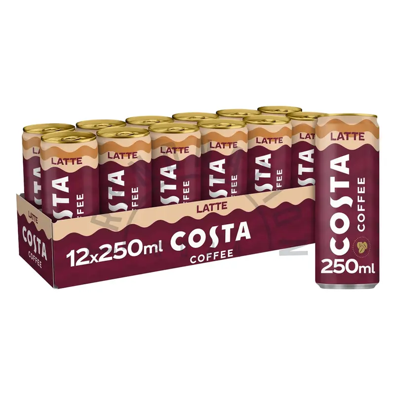 Costa Coffee Iced Drinks | Latte & Caramel Latte Flavored | 12 x 250ml Cans | Mocha Italian Blend Coffee Beans, Milk | Smooth & Creamy | Ready to Drink Ice Beverage Flavor 2