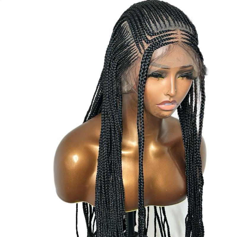 Black Braided Wig with Full Lace - Two Steps 4