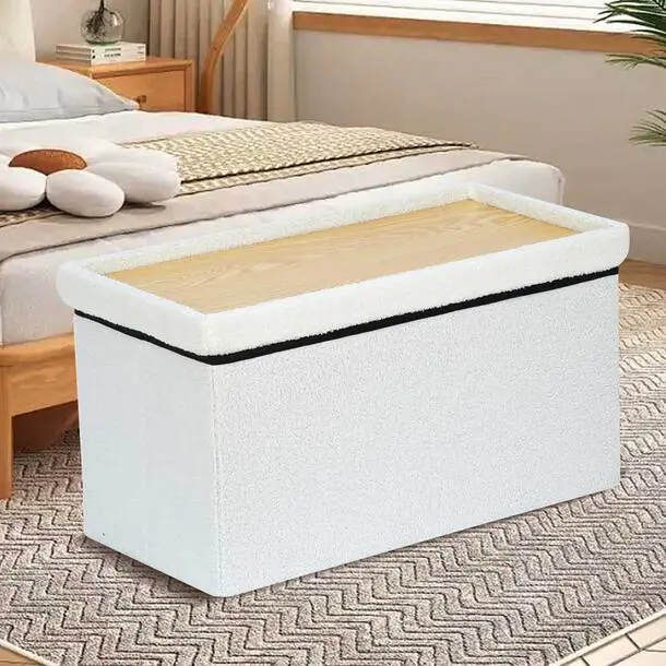 Folding Ottoman Storage Bench 6