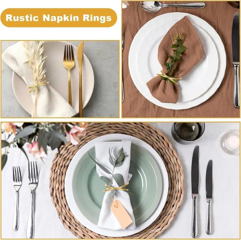 12 Pcs Gold Napkin Rings, Metal Spiral Napkin Rings, Gold Napkin Holders Buckles for Family Dinner, Wedding, Party, Table Decorations 4