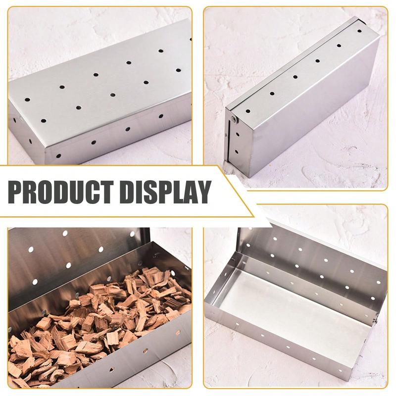 Rainbow Snowman  Stainless Steel Smoking Box for Wood Chips - Adds Smoky Flavor to Meat & Vegetables, Ideal for Grills and Barbecues 7
