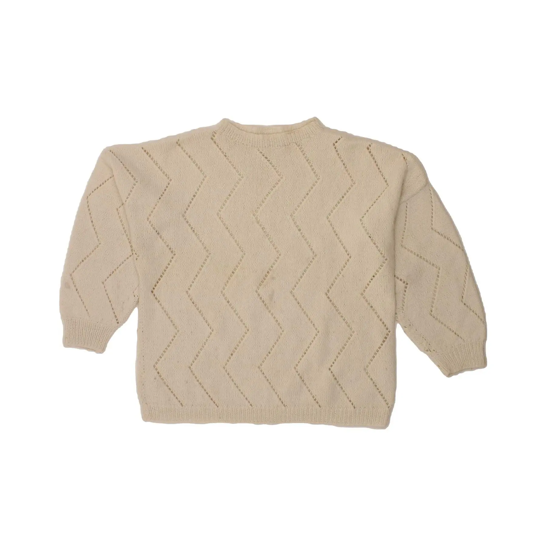 Pre-Owned VINTAGE Womens Crew Neck Jumper Sweater UK 20 XL Off White