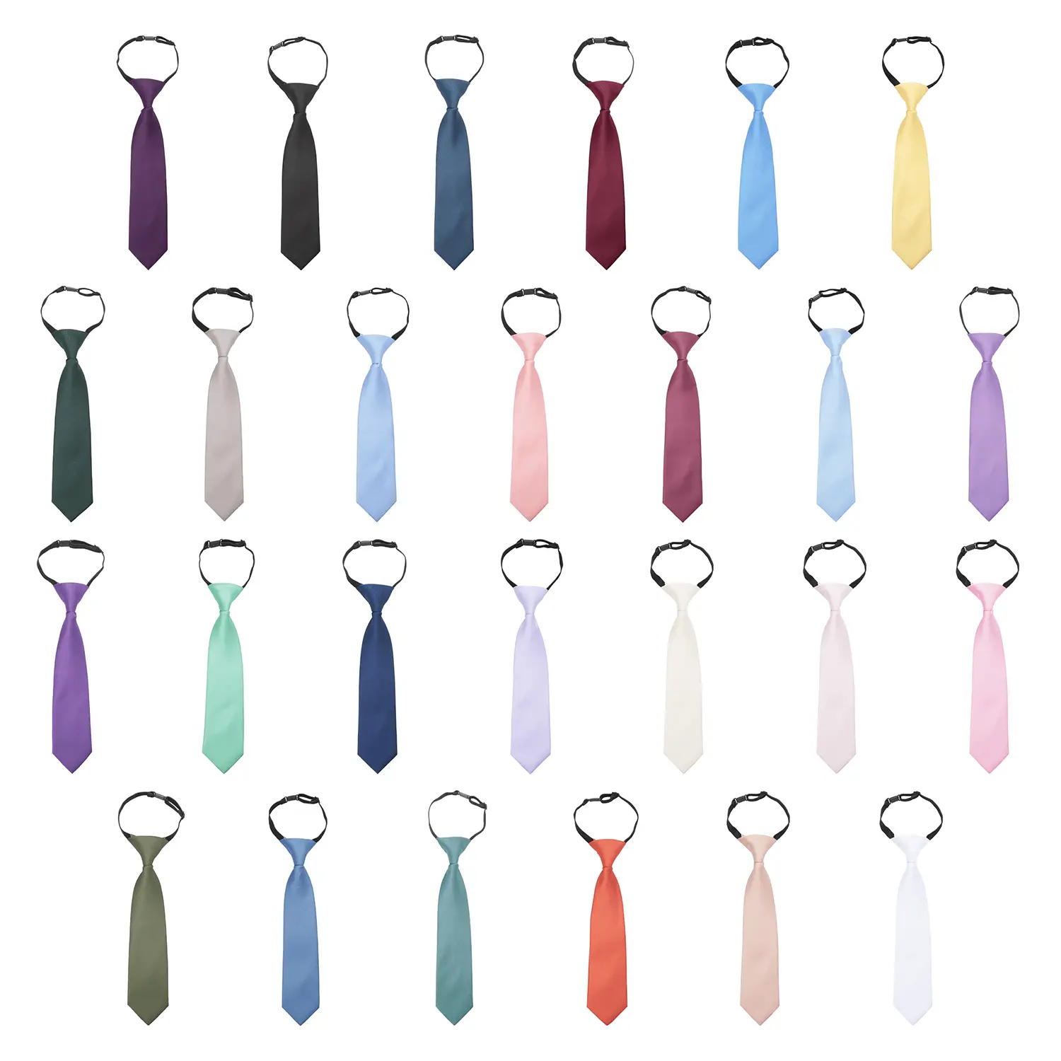 DQT Plain Twill Elasticated Tie For Boys 2-7 Years Perfect for Weddings Party School Special Occasions