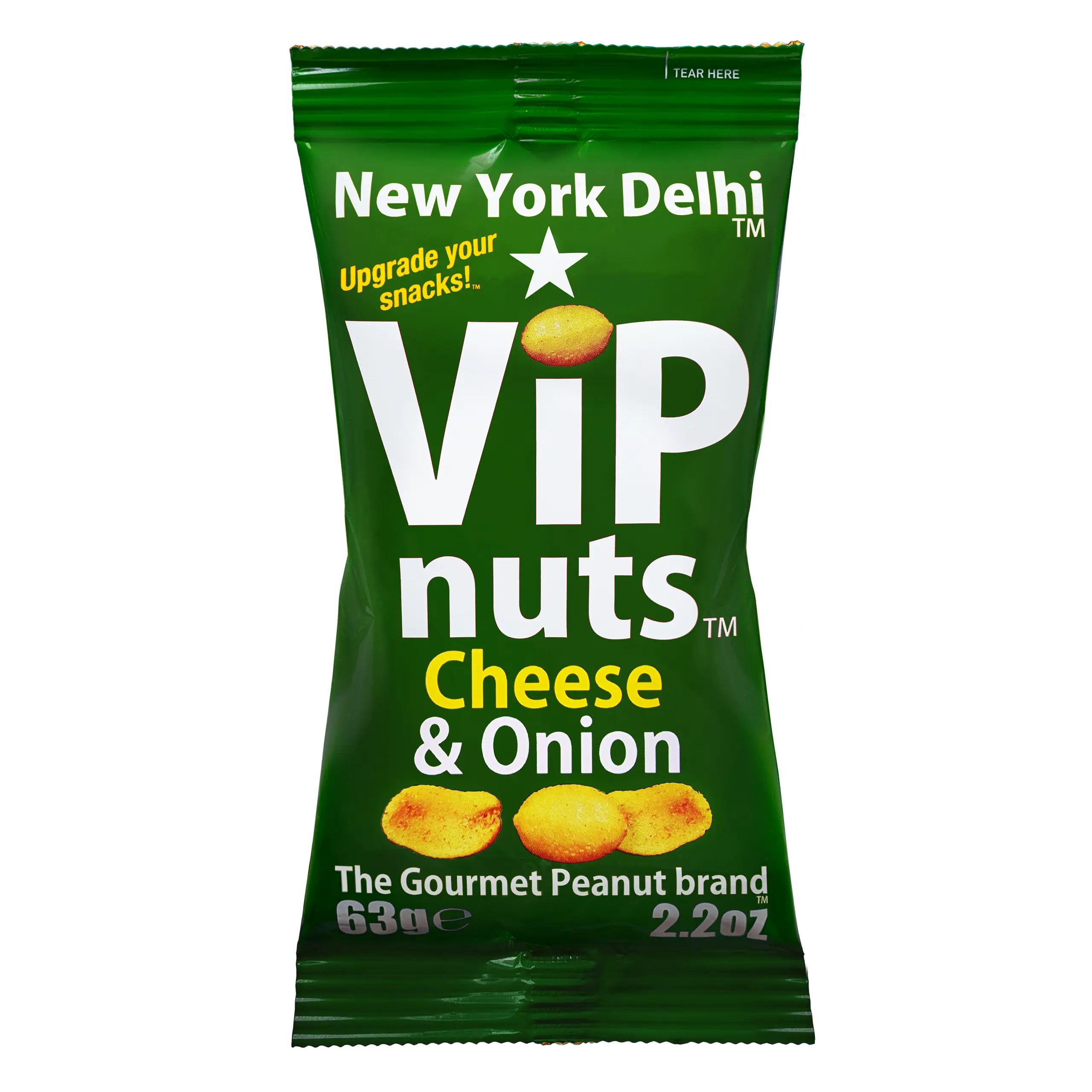 New York Delhi ViPnuts Cheese & Onion peanuts high protein snack and Vegan