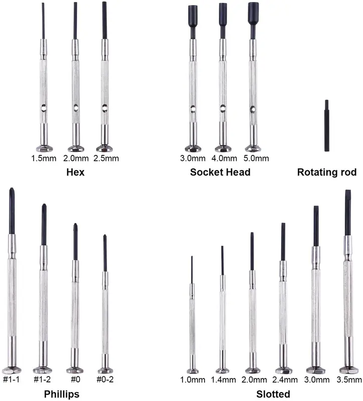 Bizwizz Mini Screwdriver Sets,Small Screwdriver Set Eyeglass Sunglass Repair Interchangeable Torx Screwdrivers Sets, Watch Repair Kit, Laptop Repair Tool kit, Precision Tools 6