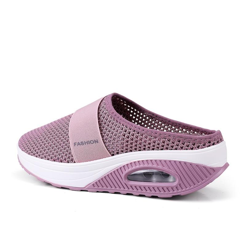 Lightweight & Breathable Spring Women's Mesh Sandals: Air Cushion Sole, Embroidered Embellishment, Casual Slip-on Mules 8