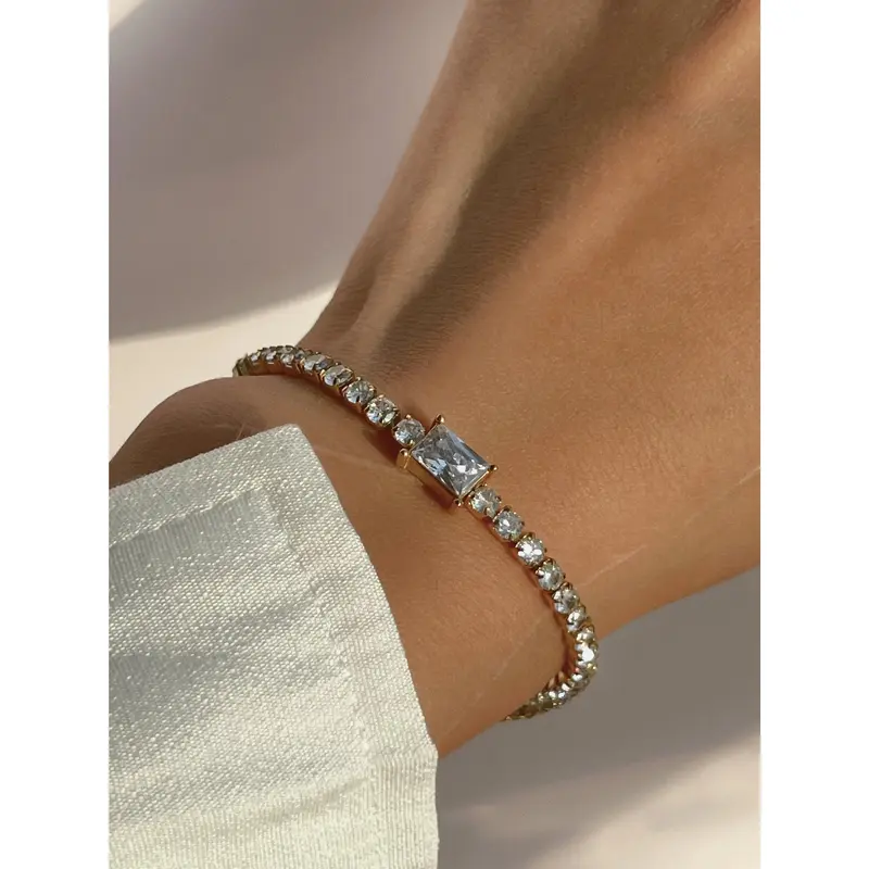 Melissa Zircon Diamond Bracelet / 18K Gold Plated 0