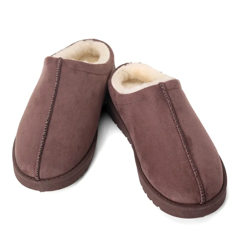 Ready Salted Autumn Winter Warm SuedeBraided Outdoor Slippers Fashion GenuineLeather Fluffy Fur Lining Shoes for AutumnWinter Flat Sole and Platform Sole 2 StylesOptional 2