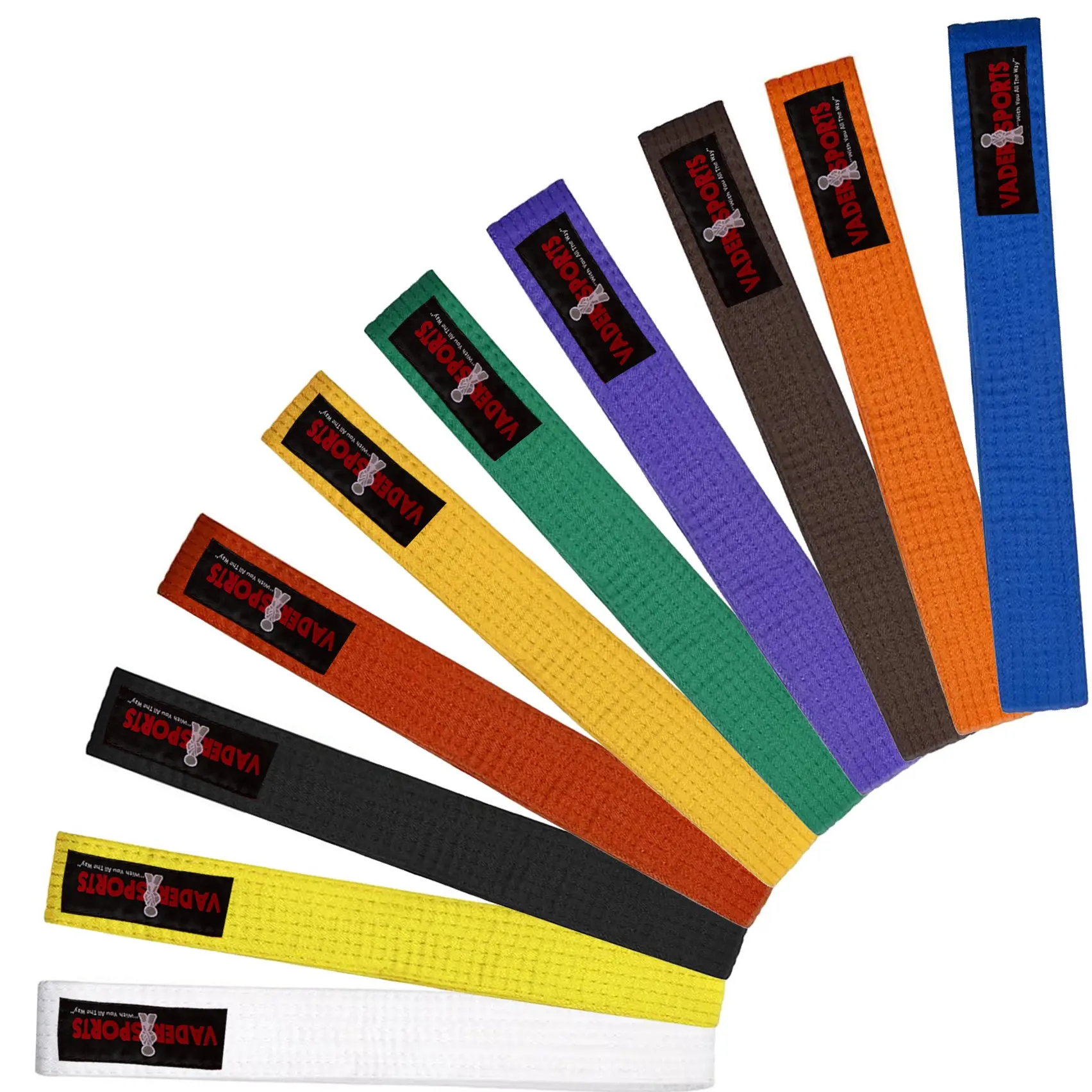 VADER Karate Belts Plain Coloured - Judo Teakwondo Martial Arts BJJ Grading Belt