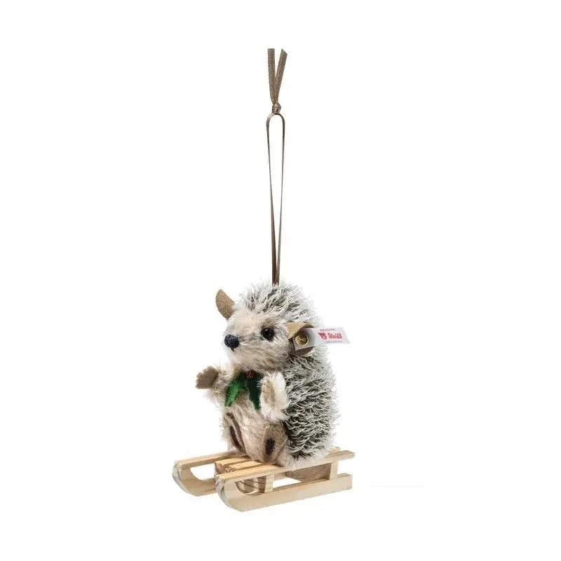 Steiff Mohair hedgehog Christmas tree hanging decoration