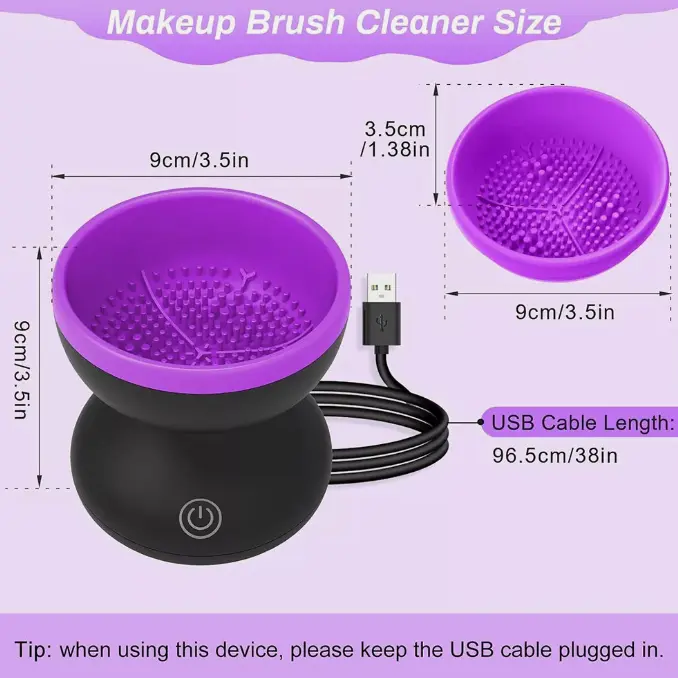 Professional Electric Makeup Brush Cleaner Machine for UK Cosmetic Cleansing 7