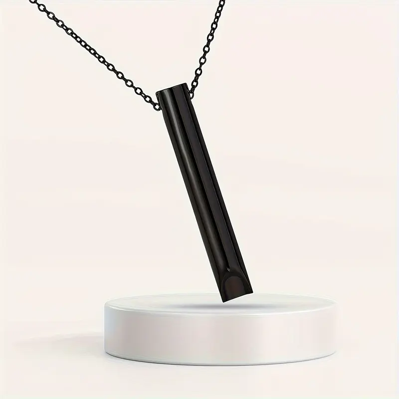 Stainless Steel Anxiety ReleaseNecklace,MindfulnessBreathing,Stress ReliefNecklace,Breathing Charm Necklacefor Stress & Anxiety Relief - QuitSmoking Vaping Oxygen,BreathlaceNecklace For Vape or SmokeAddiction, Gifts for Men,Women,RaveAccessories necklces 5