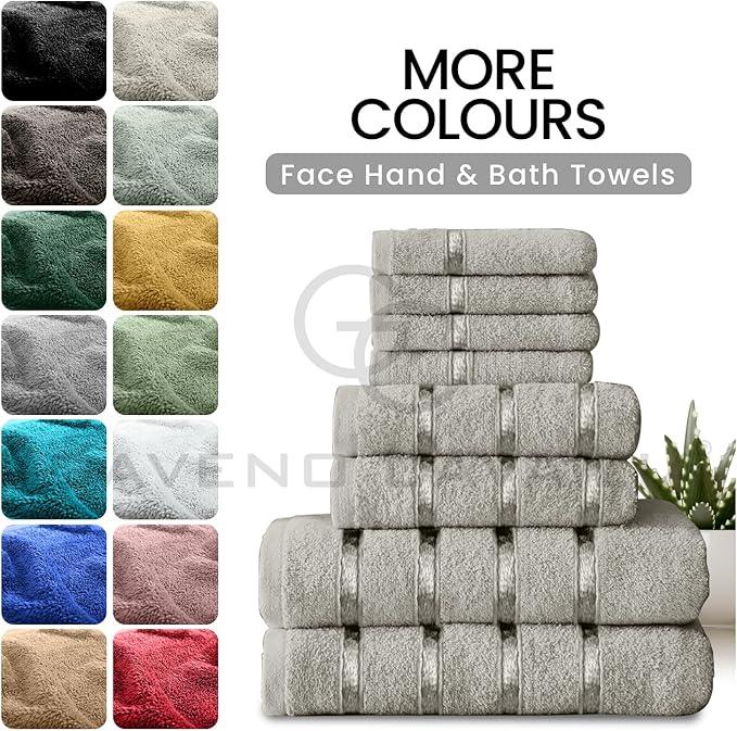 Luxury Egyptian Cotton Towel Set - 8 Piece Bale for Face, Hand, and Bath - Soft and Absorbent Unisex 3